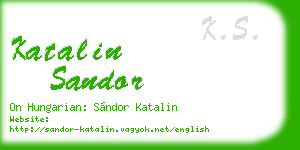katalin sandor business card