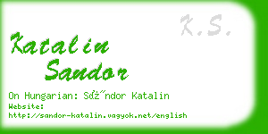 katalin sandor business card